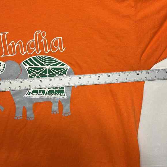 Vintage Single Stitch T-Shirt Bright Orange Elephant Logo Size XL Made in USA - Picture 4 of 7